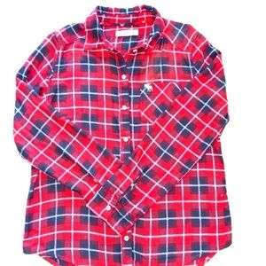 Abercrombie Kids Red and Blue Plaid Button Down Shirt